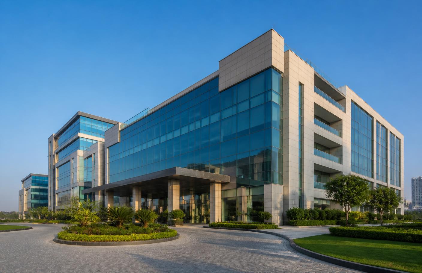 Dallas 1 Business Park office building exterior in Sector 63, Noida